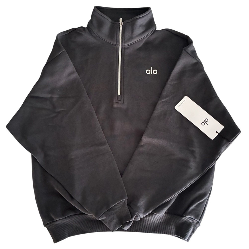ALO Yoga Charcoal Half-Zip Sweatshirt